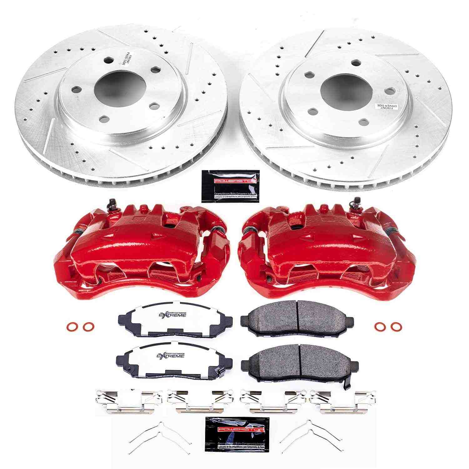 Power Stop 15-17 Chevrolet City Express Front Z36 Truck & Tow Brake Kit w/Calipers KC6492-36