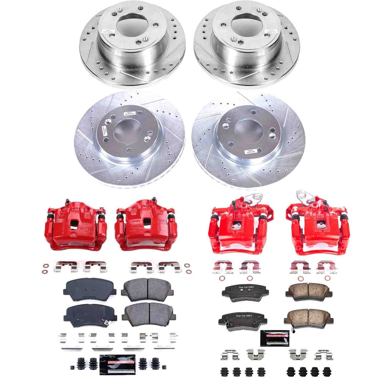 PowerStop Power Stop 11-16 Hyundai Elantra Z23 Evolution Kit w/ Calipers - Front and Rear KC6504