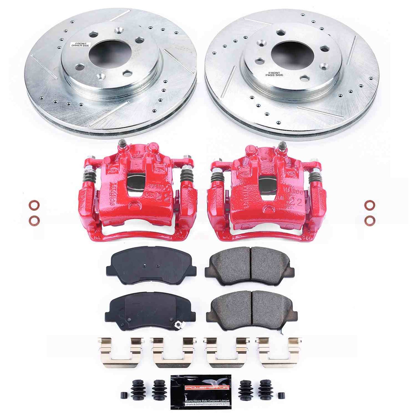 PowerStop Power Stop 12-17 Hyundai Accent Z23 Evolution Kit w/ Calipers - Front KC6508