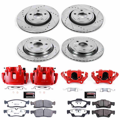 PowerStop Power Stop 13-15 Jeep Grand Cherokee Z36 Truck and Tow Kit w/ Calipers - Front and Rear KC6537-36