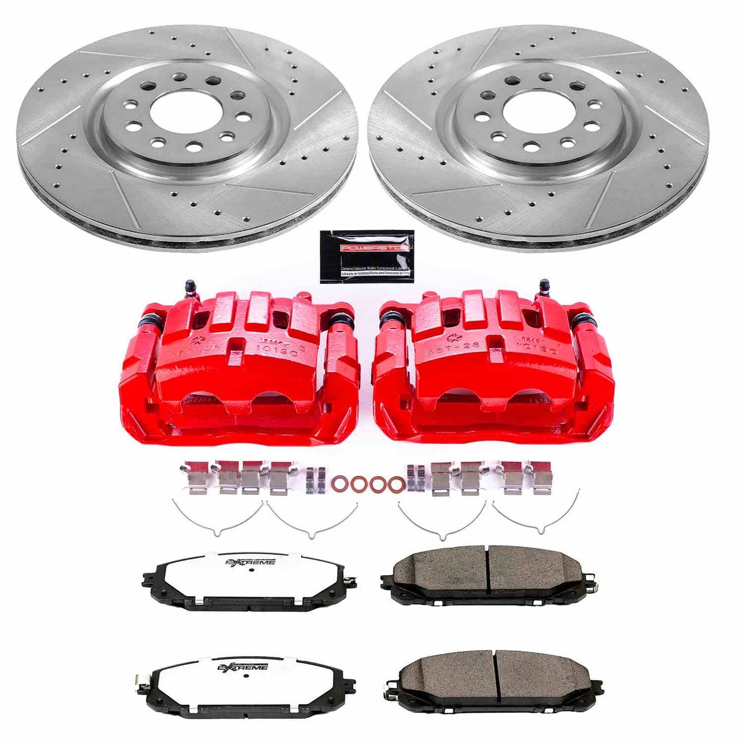 PowerStop Power Stop 14-16 Jeep Cherokee Front Z36 Truck & Tow Brake Kit w/Calipers KC6540-36