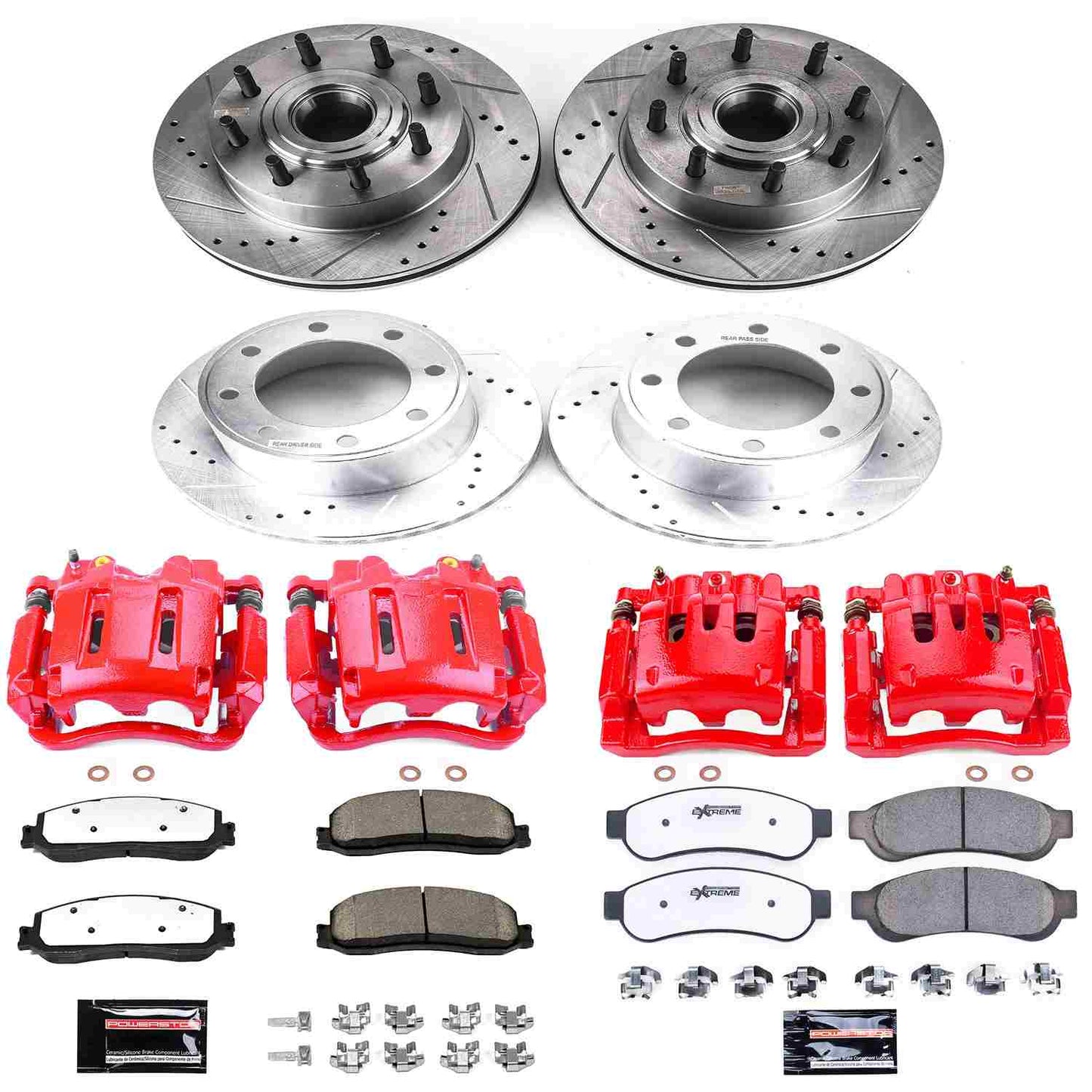 PowerStop Power Stop 2012 Ford F-250 Super Duty Z36 Truck and Tow Kit w/ Calipers - Front and Rear KC6551-36