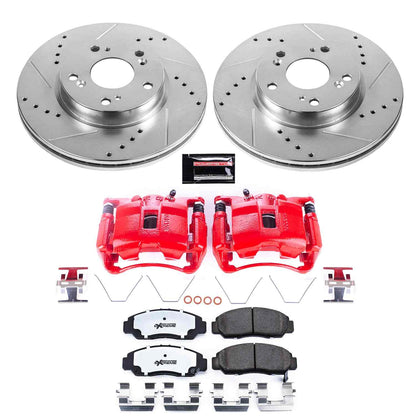 PowerStop Power Stop 12-15 Honda Civic Front Z26 Street Warrior Brake Kit w/Calipers KC6766-26