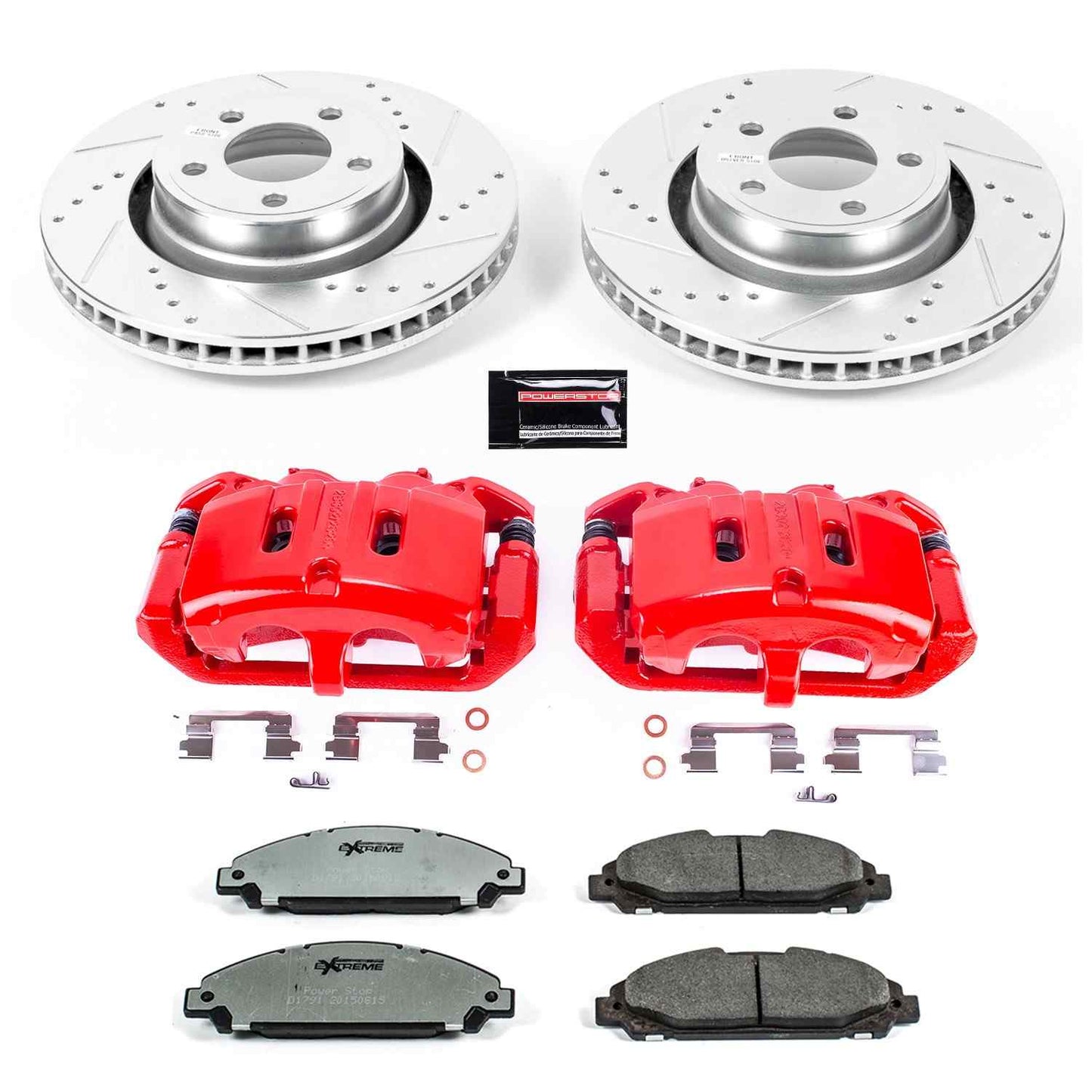 PowerStop Power Stop 15-17 Ford Mustang Front Z26 Street Warrior Brake Kit w/Calipers KC6809-26