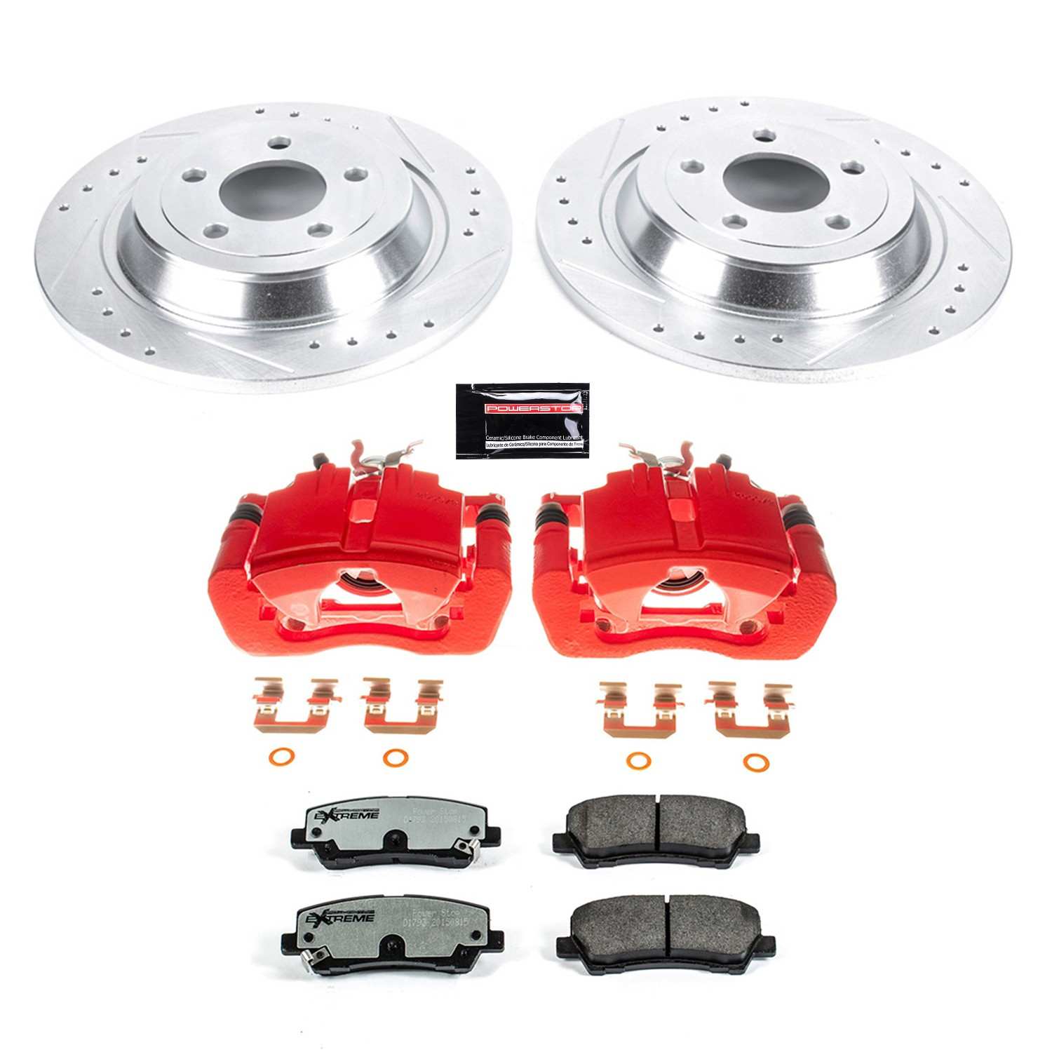 Power Stop 15-19 Ford Mustang Rear Z26 Street Warrior Brake Kit w/Calipers KC6813-26