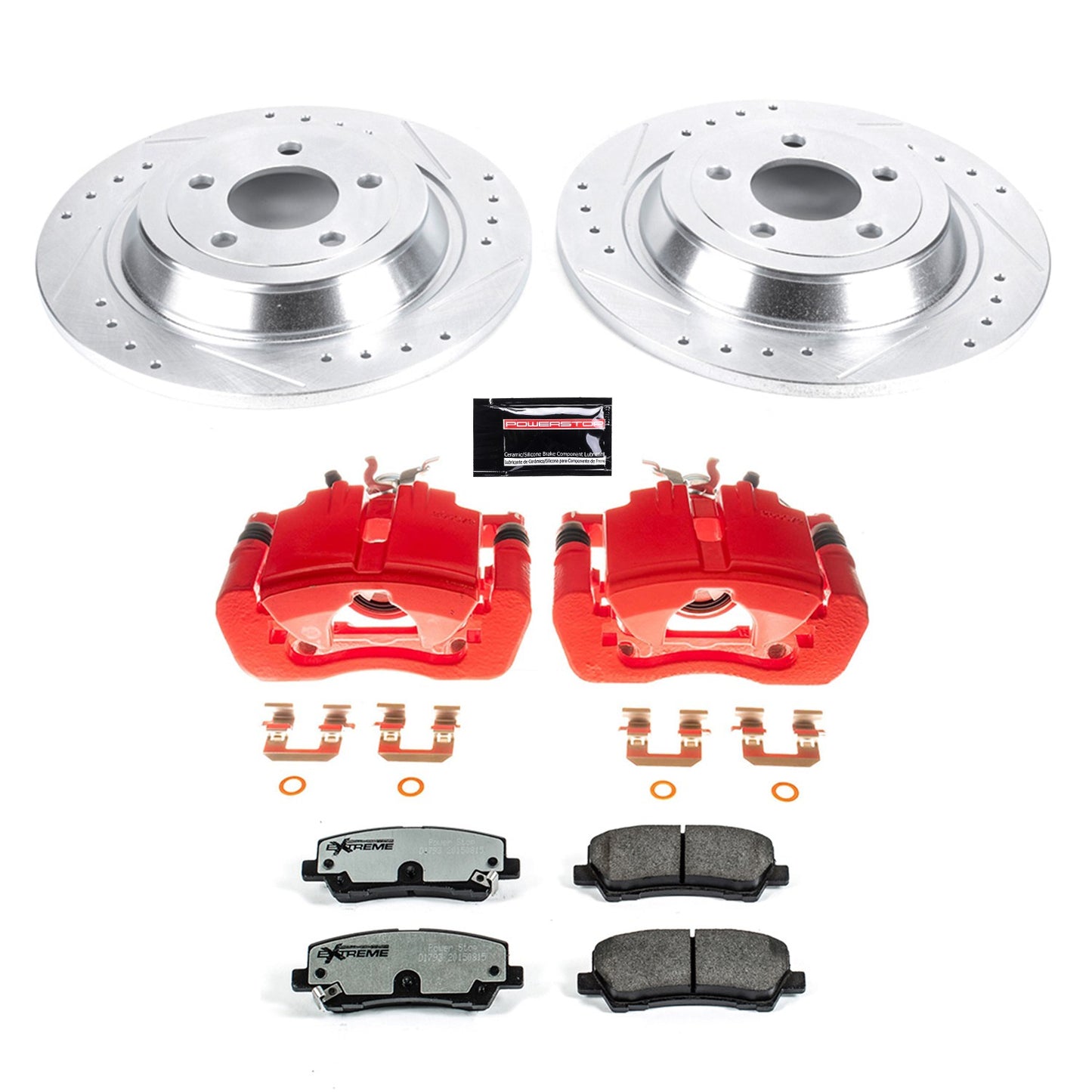 Power Stop 15-19 Ford Mustang Rear Z26 Street Warrior Brake Kit w/Calipers KC6813-26