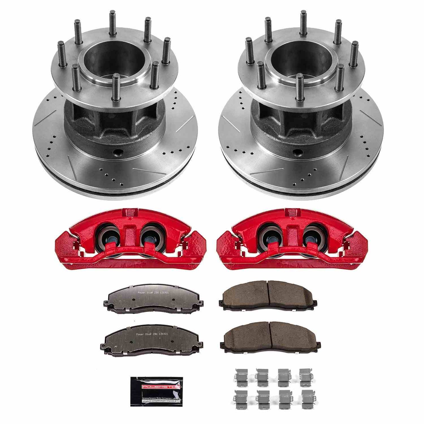 PowerStop Power Stop 13-15 Ford F-350 SuperDuty Front Z36 Truck & Tow Kit w/Calipers KC6823-36
