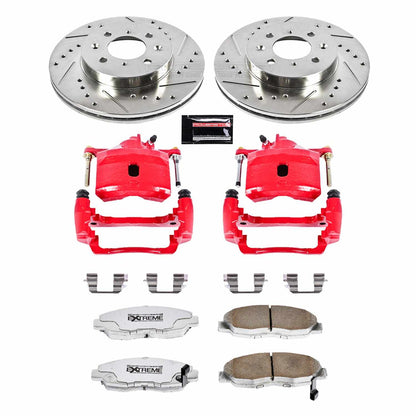PowerStop Power Stop 96-05 Honda Civic Front Z26 Street Warrior Brake Kit w/Calipers KC690-26