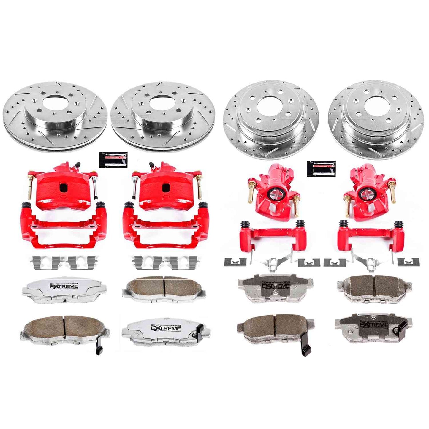 PowerStop Power Stop 99-00 Honda Civic Z26 Street Kit w/ Calipers - Front and Rear KC691-26