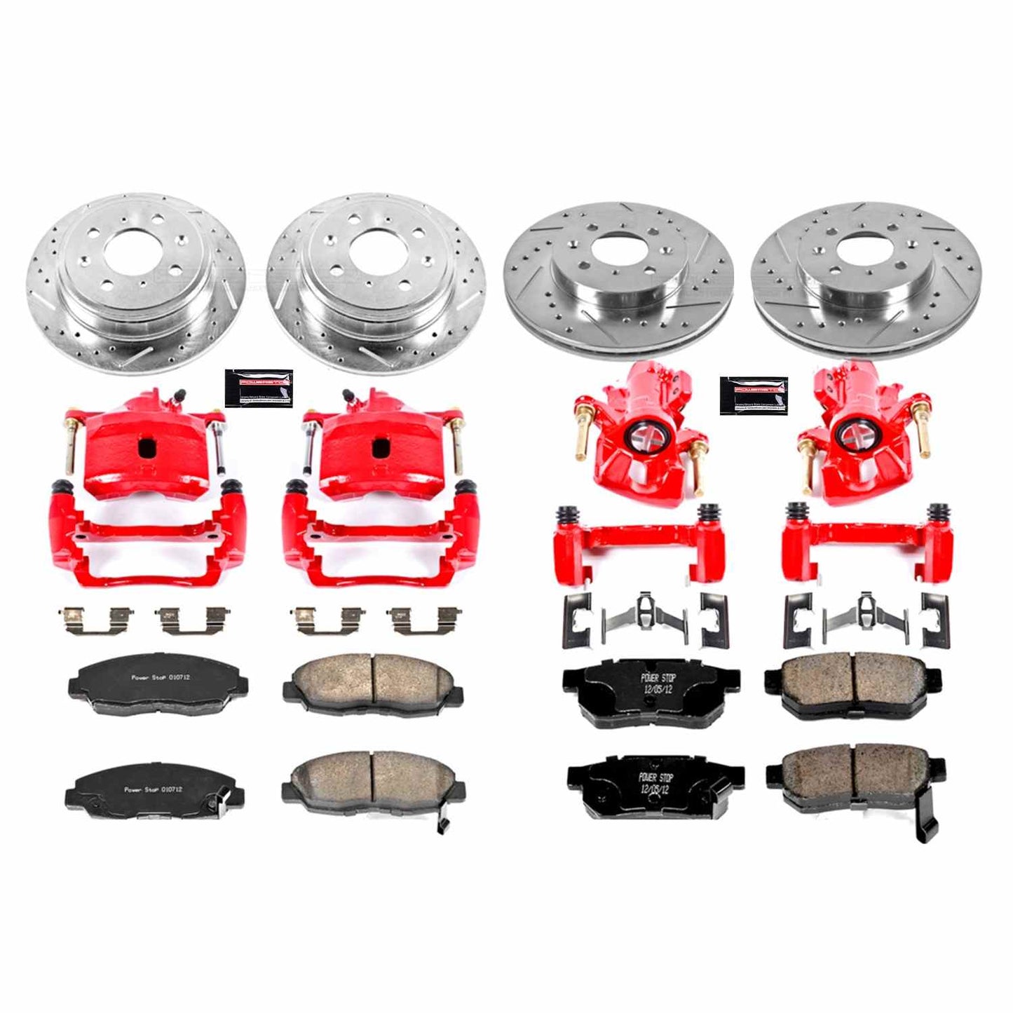 PowerStop Power Stop 99-00 Honda Civic Z23 Evolution Kit w/ Calipers - Front and Rear KC691