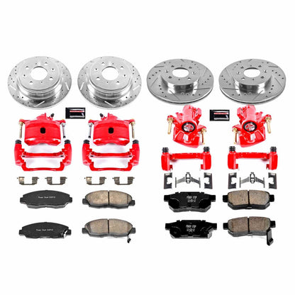 PowerStop Power Stop 99-00 Honda Civic Z23 Evolution Kit w/ Calipers - Front and Rear KC691