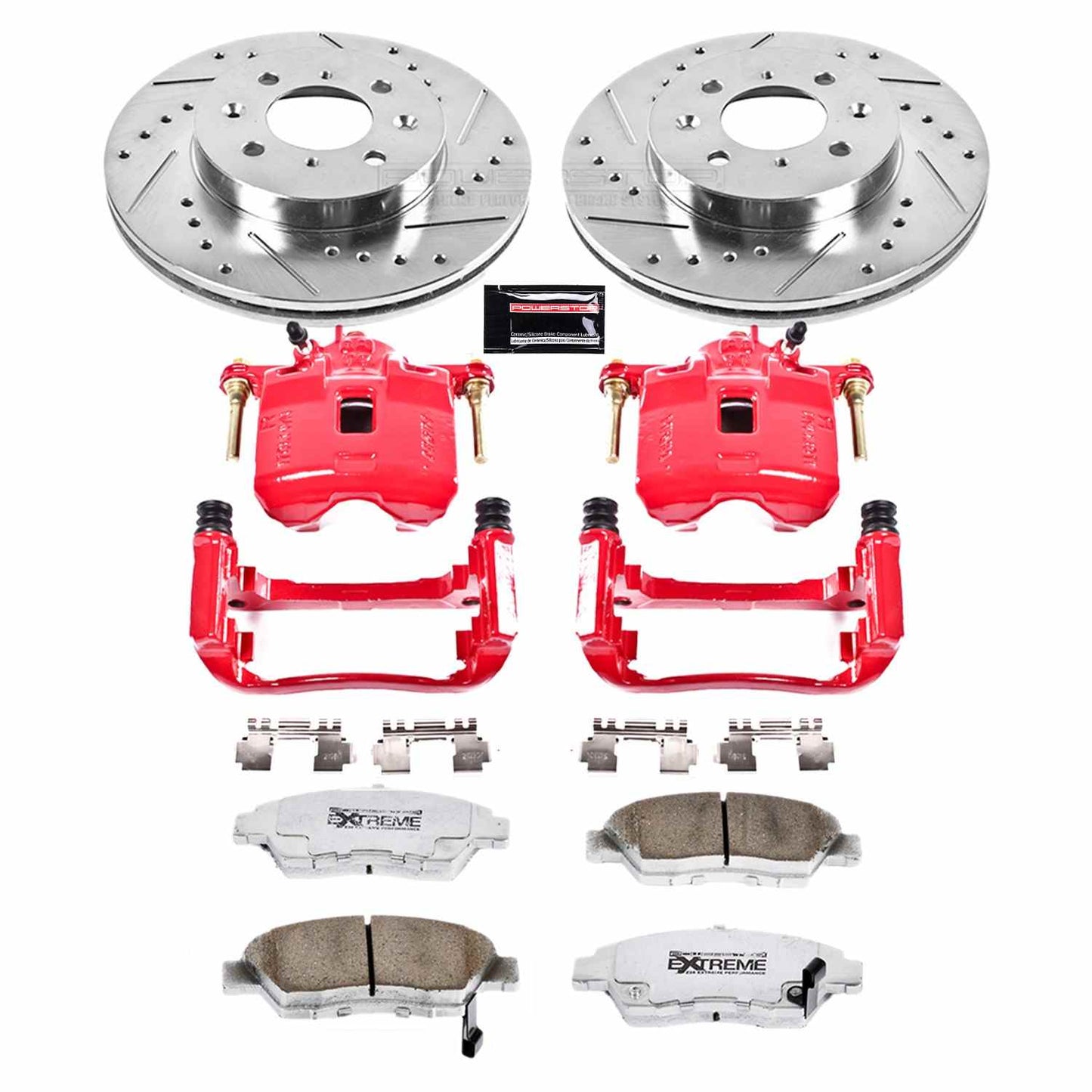 PowerStop Power Stop 07-08 Honda Fit Front Z26 Street Warrior Brake Kit w/Calipers KC694-26