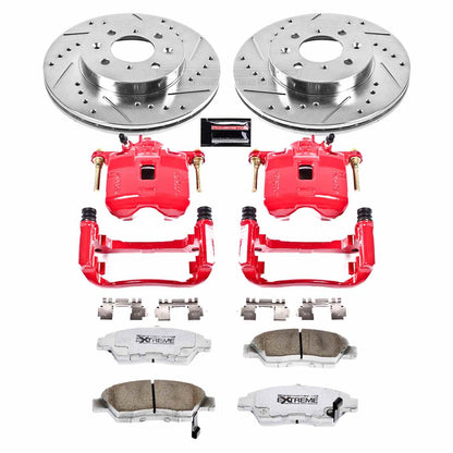 PowerStop Power Stop 07-08 Honda Fit Front Z26 Street Warrior Brake Kit w/Calipers KC694-26