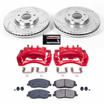 PowerStop Power Stop 13-16 Hyundai Santa Fe Z23 Evolution Kit w/ Calipers - Front KC6951