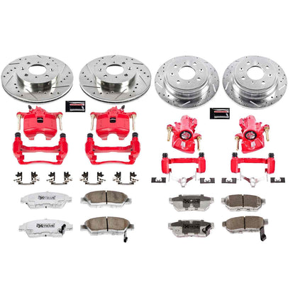 PowerStop Power Stop 94-97 Honda Civic del Sol Z26 Street Kit w/ Calipers - Front and Rear KC695-26