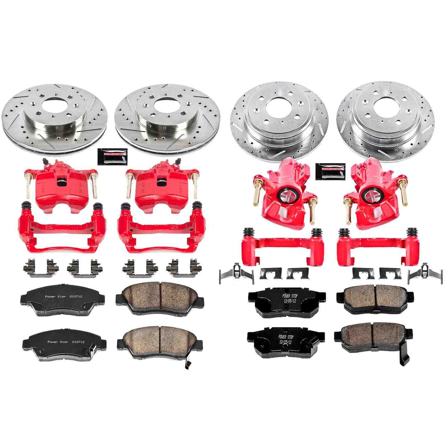 PowerStop Power Stop 94-97 Honda Civic del Sol Z23 Evolution Kit w/ Calipers - Front and Rear KC695
