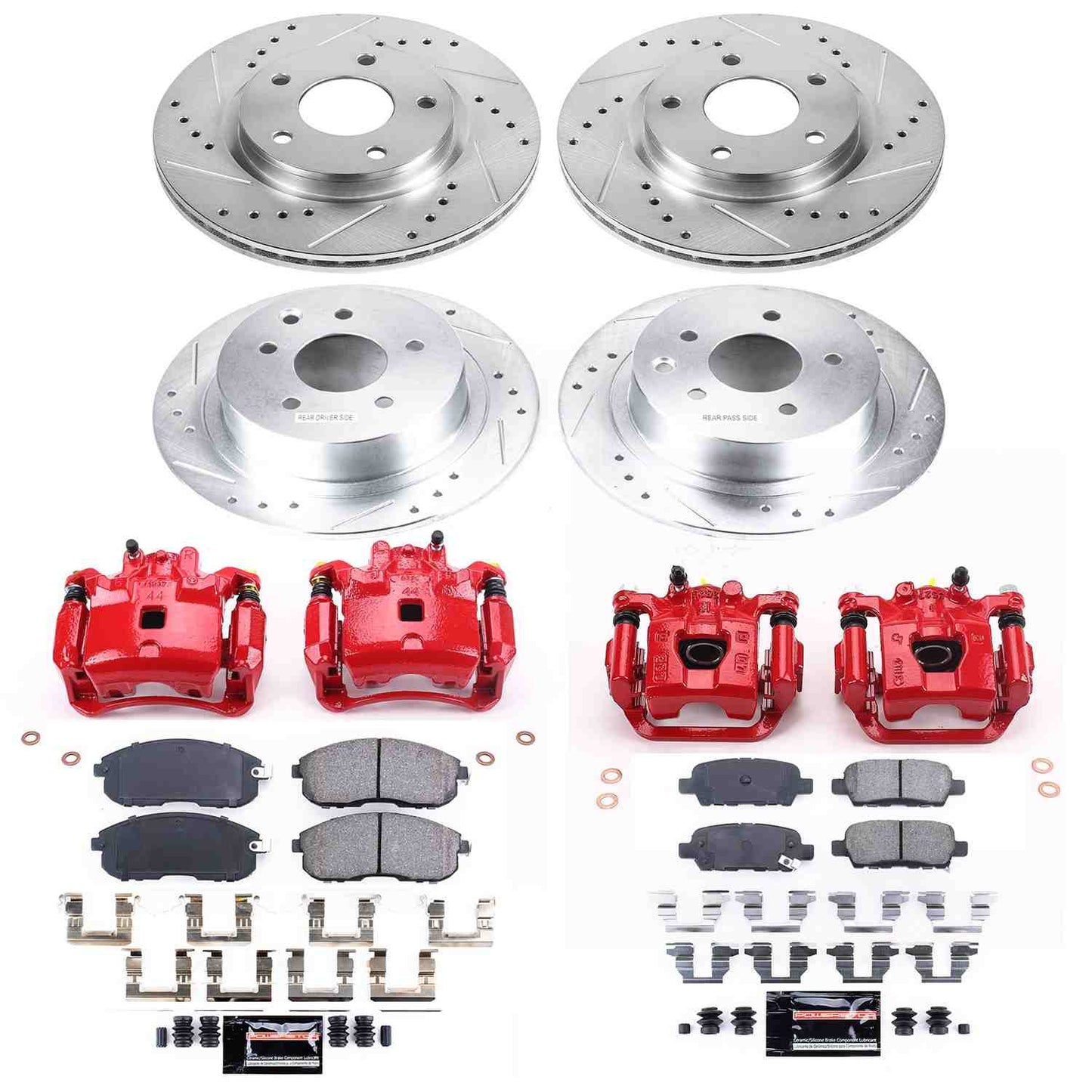 PowerStop Power Stop 17-18 Nissan Sentra Z23 Evolution Kit w/ Calipers - Front and Rear KC6960A