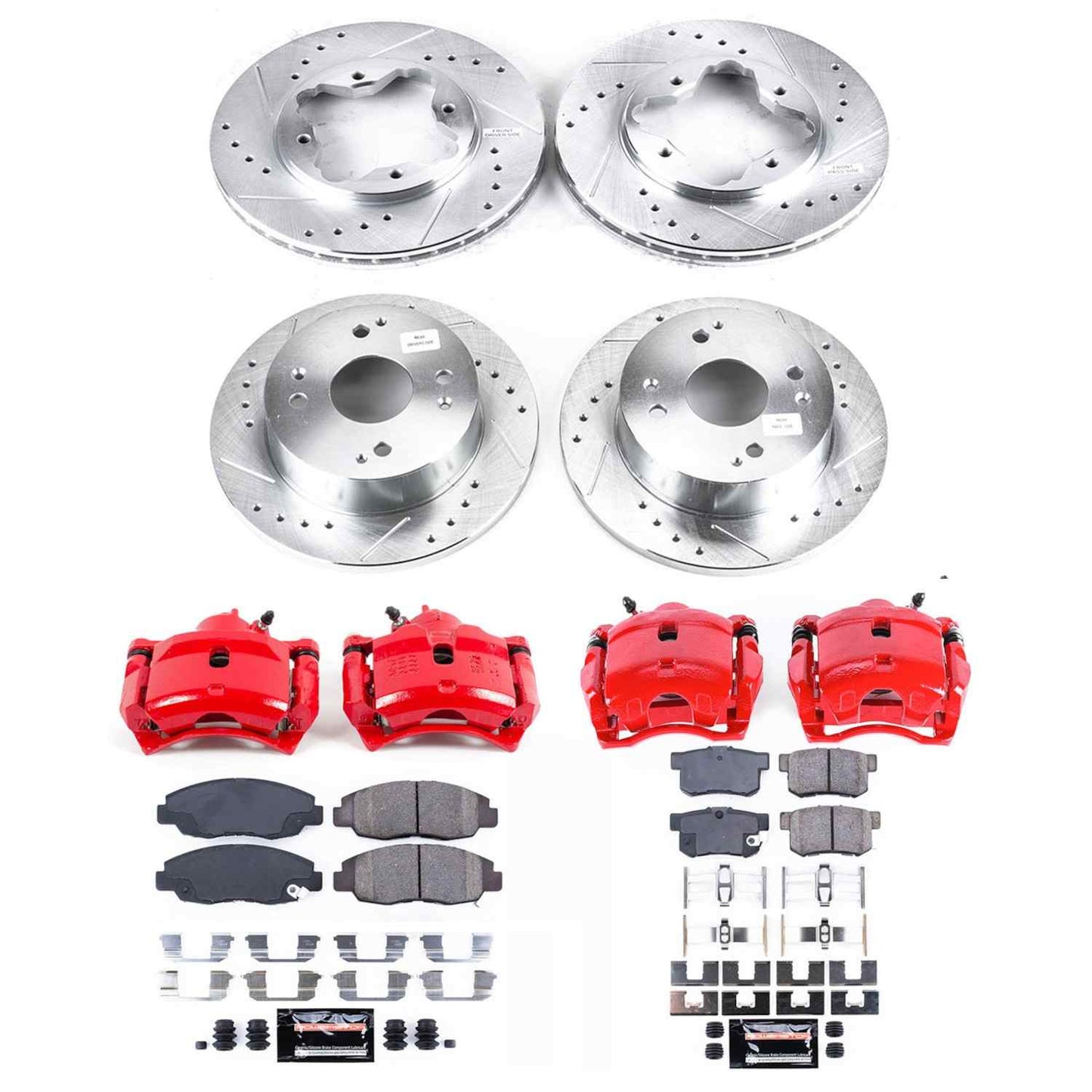 PowerStop Power Stop 91-97 Honda Accord Z23 Evolution Kit w/ Calipers - Front and Rear KC698