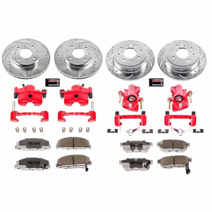 PowerStop Power Stop 92-95 Honda Civic Z26 Street Kit w/ Calipers - Front and Rear KC700-26