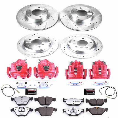 PowerStop Power Stop 13-15 BMW X1 Z26 Street Kit w/ Calipers - Front and Rear KC7025-26