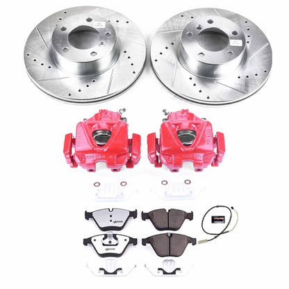 PowerStop Power Stop 13-15 BMW X1 Front Z26 Street Warrior Brake Kit w/Calipers KC7026-26