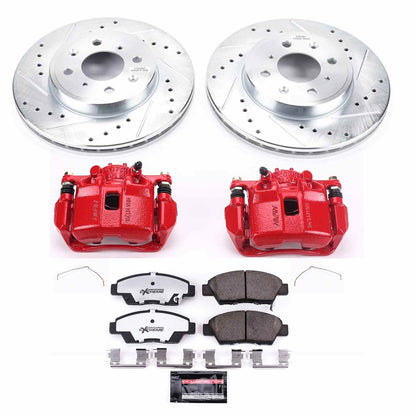 PowerStop Power Stop 15-19 Honda Fit Front Z26 Street Warrior Brake Kit w/Calipers KC7032A-26
