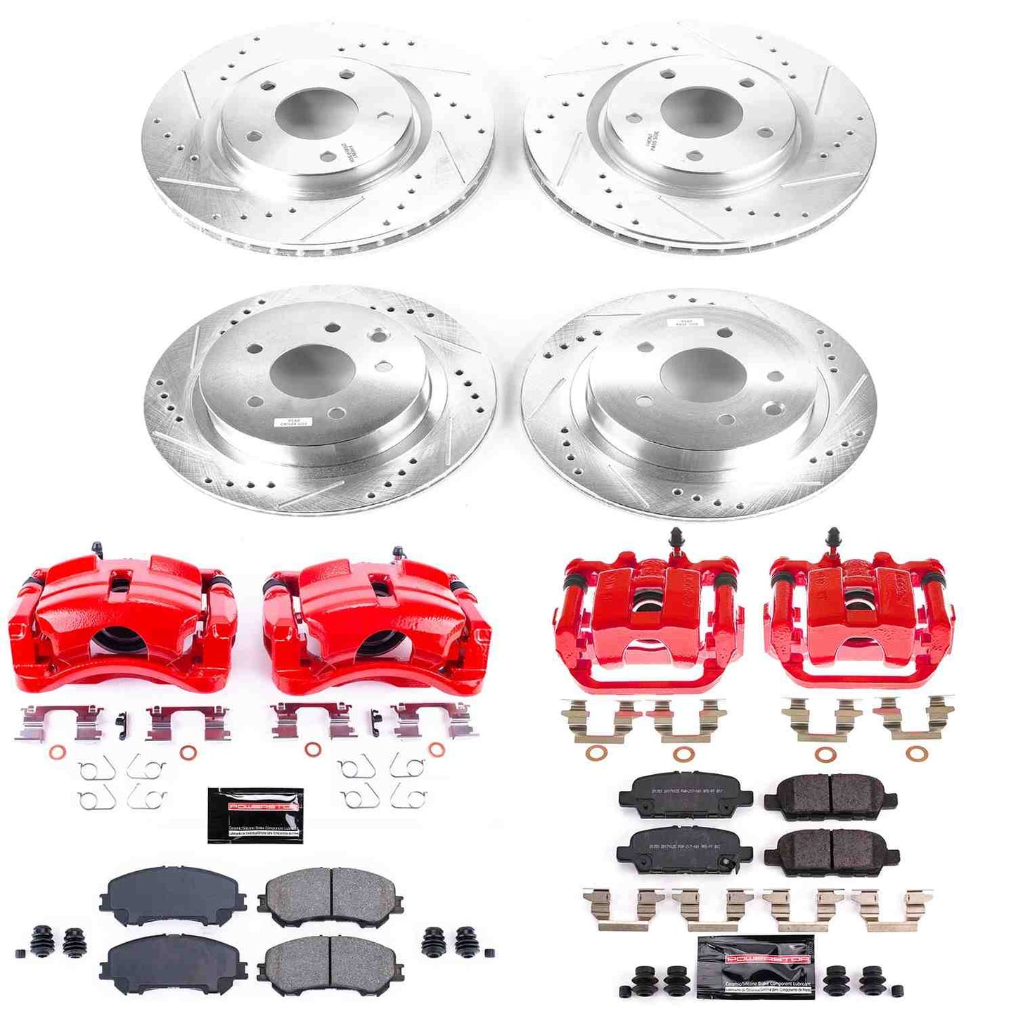 PowerStop Power Stop 14-19 Nissan Rogue Z23 Evolution Kit w/ Calipers - Front and Rear KC7035A