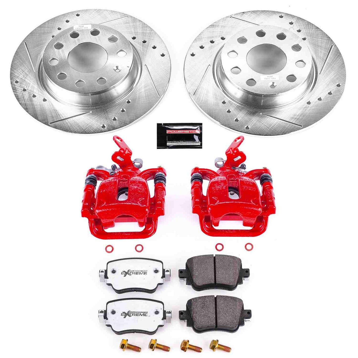 PowerStop Power Stop 15-18 Volkswagen Golf Rear Z26 Street Warrior Brake Kit w/Calipers KC7053-26
