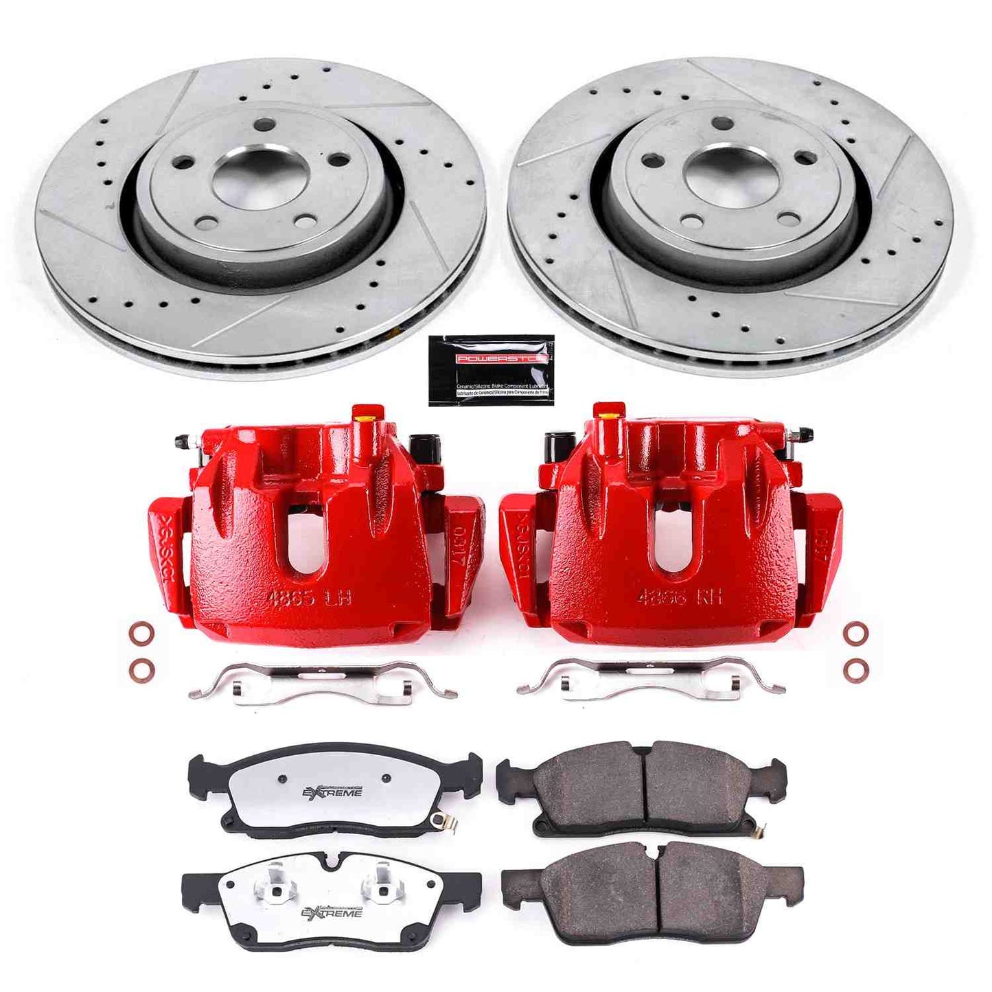 PowerStop Power Stop 16-19 Jeep Grand Cherokee Front Z36 Truck & Tow Brake Kit w/Calipers KC7133-36