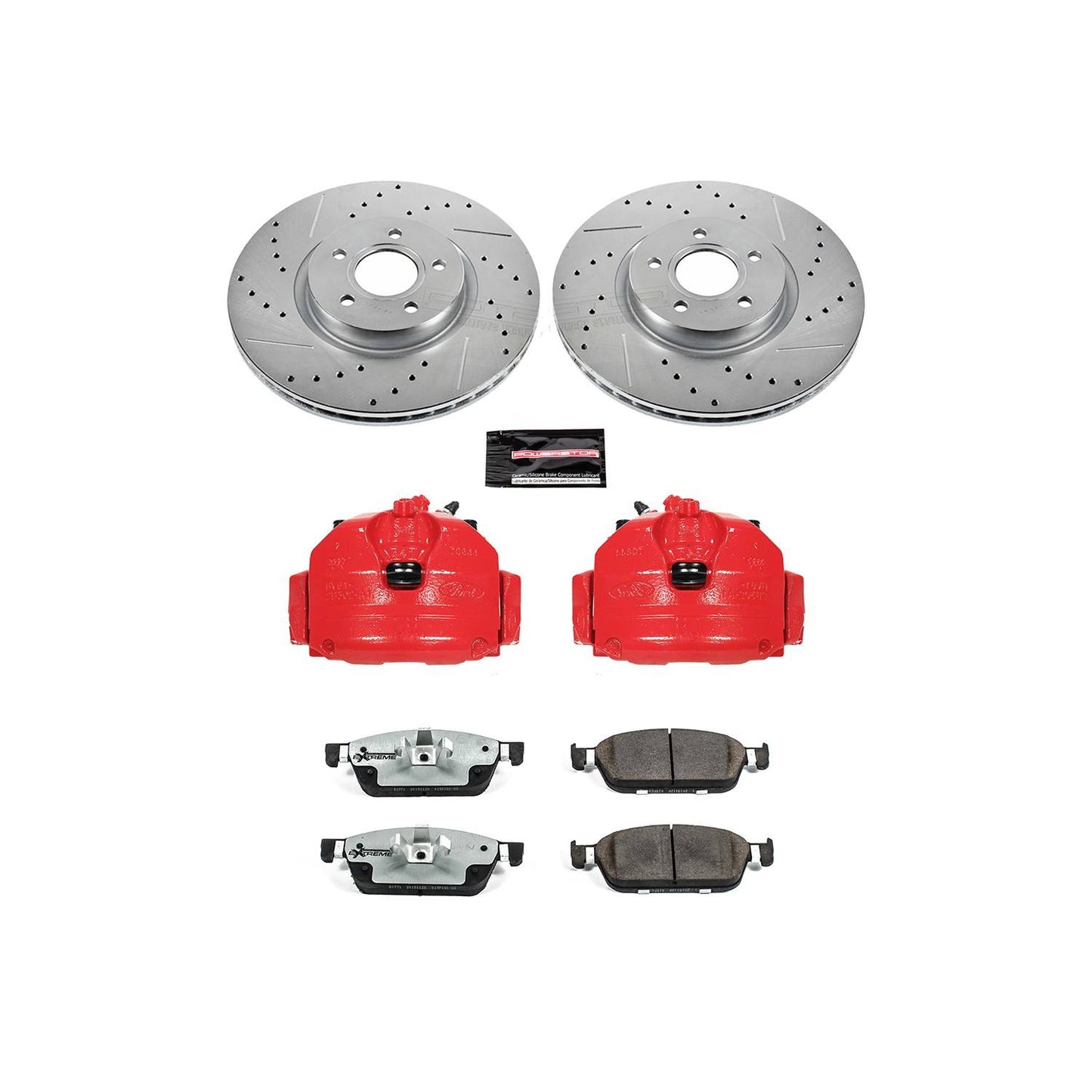 PowerStop Power Stop 15-18 Ford Focus Front Z26 Street Warrior Brake Kit w/Calipers KC7208-26