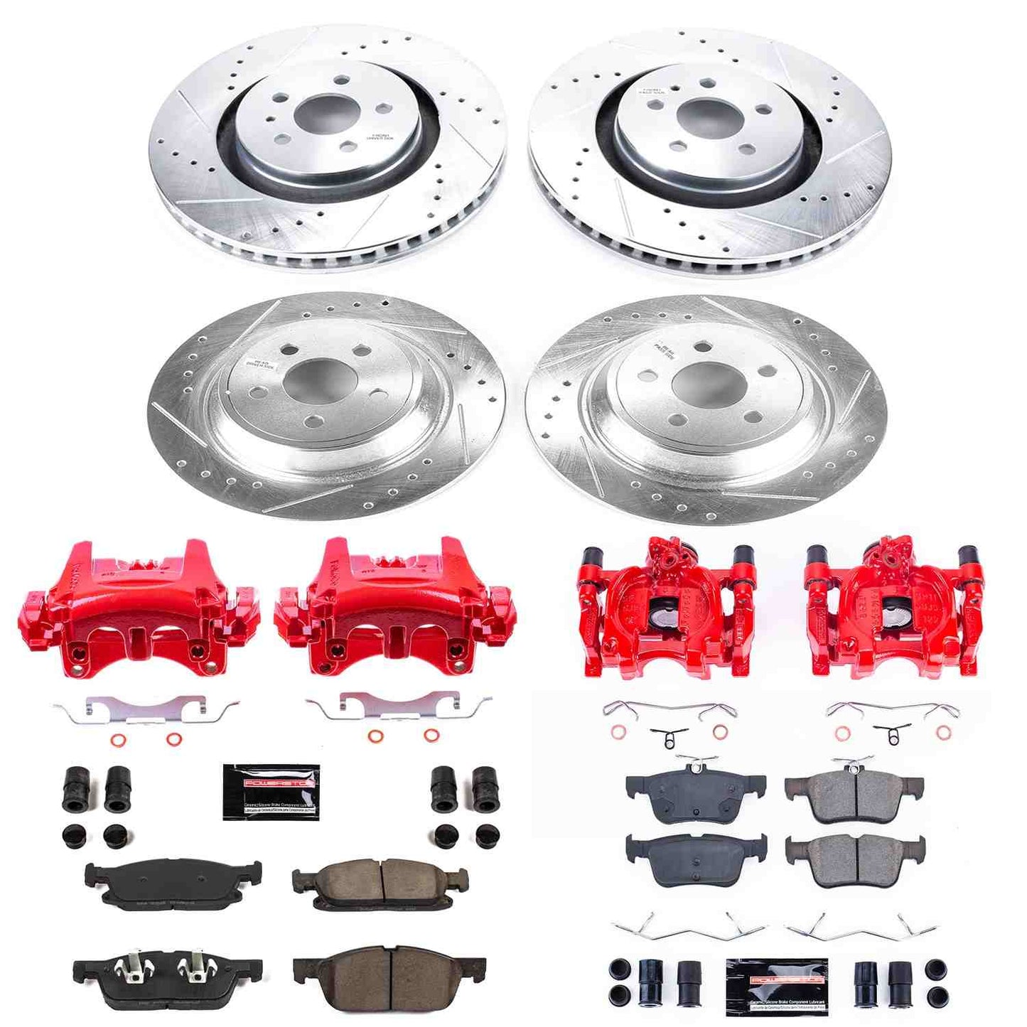 PowerStop Power Stop 15-19 Ford Edge Z23 Evolution Kit w/ Calipers - Front and Rear KC7231
