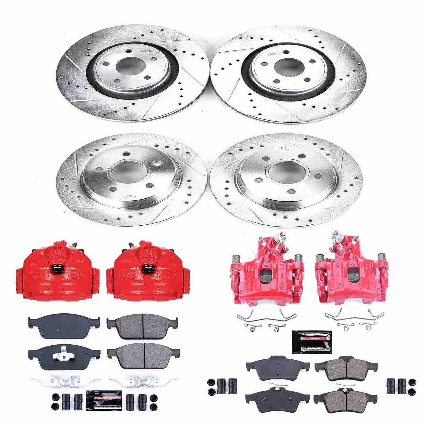 PowerStop Power Stop 13-14 Ford Focus Z23 Evolution Kit w/ Calipers - Front and Rear KC7232