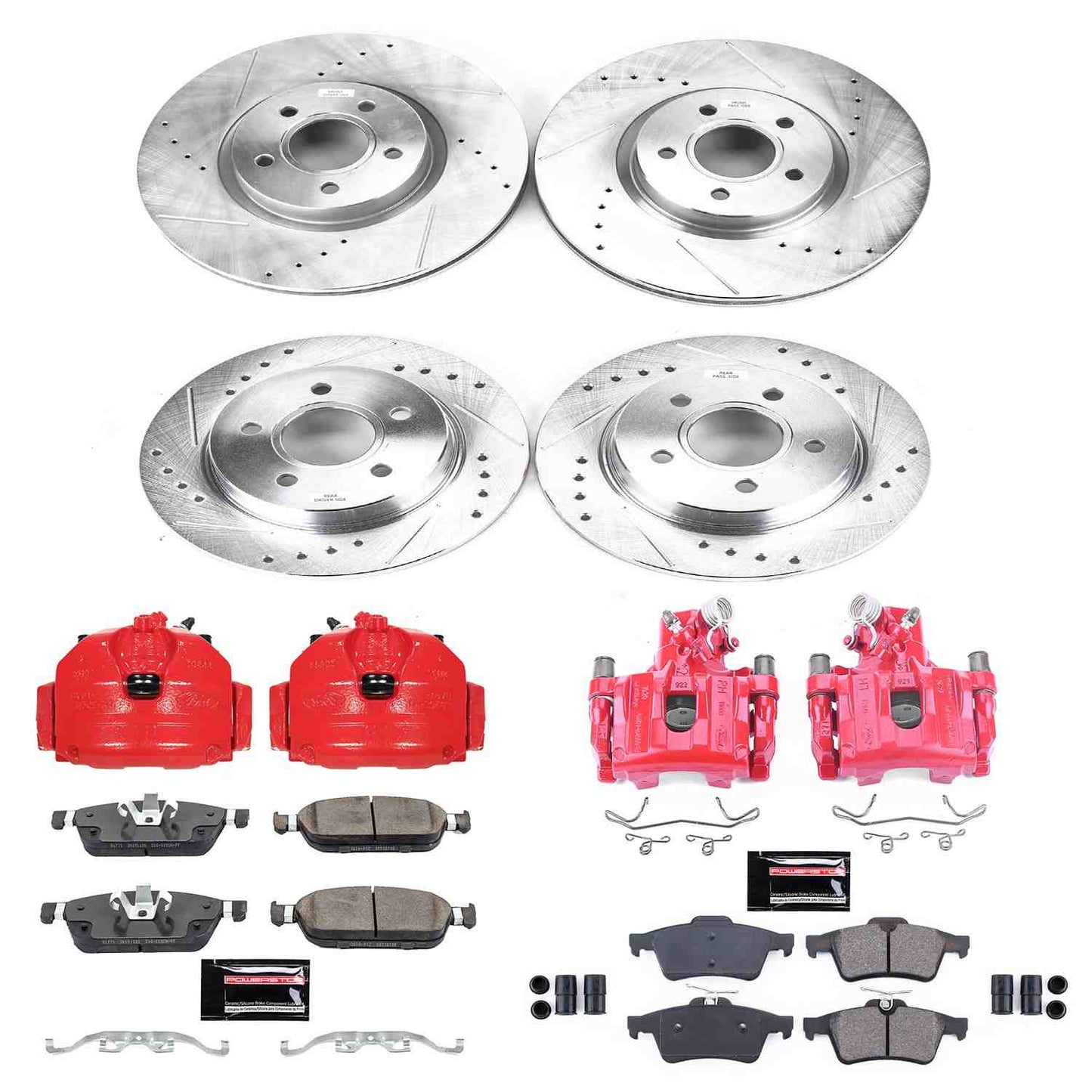 PowerStop Power Stop 15-18 Ford Focus Z23 Evolution Kit w/ Calipers - Front and Rear KC7277