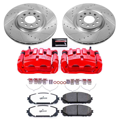 PowerStop Power Stop 17-19 Jeep Cherokee Front Z36 Truck & Tow Brake Kit w/Calipers KC7414-36