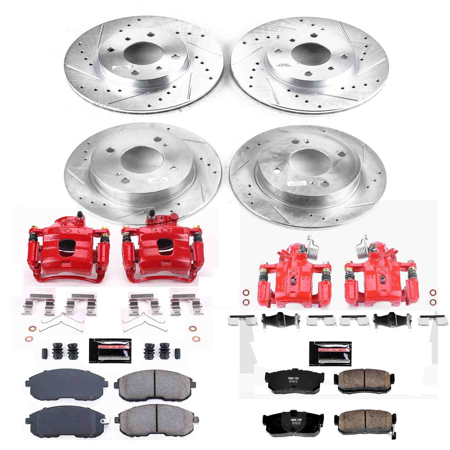 PowerStop Power Stop 00-01 Nissan Sentra Z23 Evolution Kit w/ Calipers - Front and Rear KC750