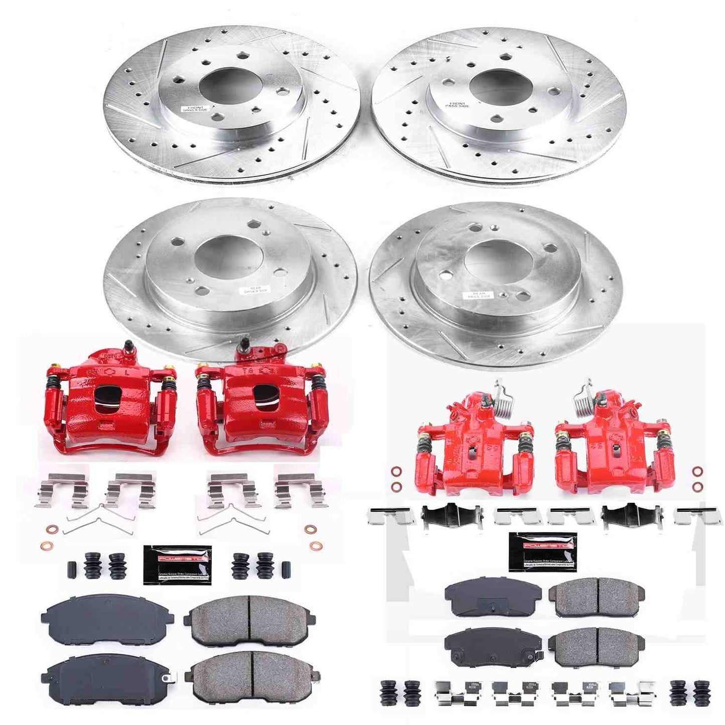 PowerStop Power Stop 2001 Nissan Sentra Z23 Evolution Kit w/ Calipers - Front and Rear KC751