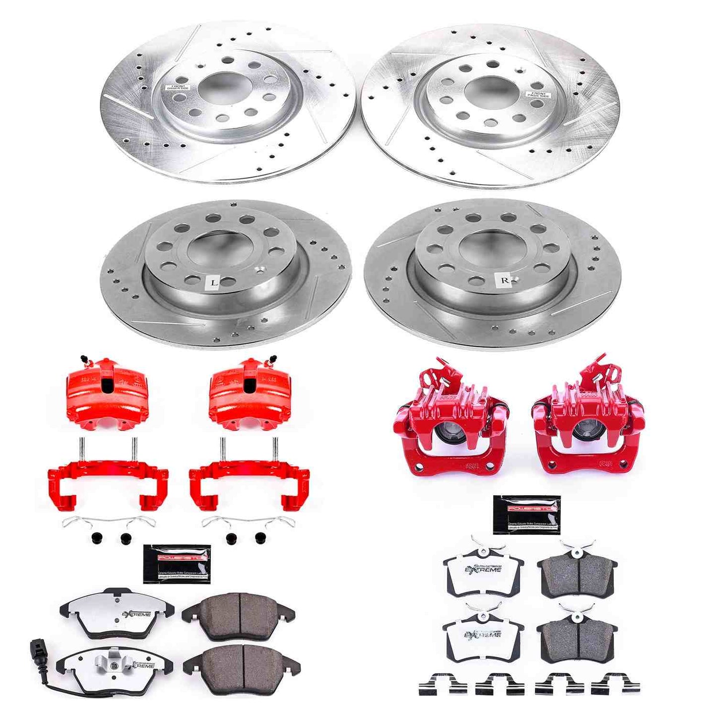 PowerStop Power Stop 2013 Volkswagen Jetta Z26 Street Kit w/ Calipers - Front and Rear KC7530-26