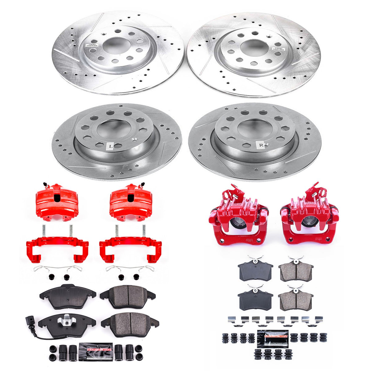 PowerStop Power Stop 2013 Volkswagen Jetta Z23 Evolution Kit w/ Calipers - Front and Rear KC7530