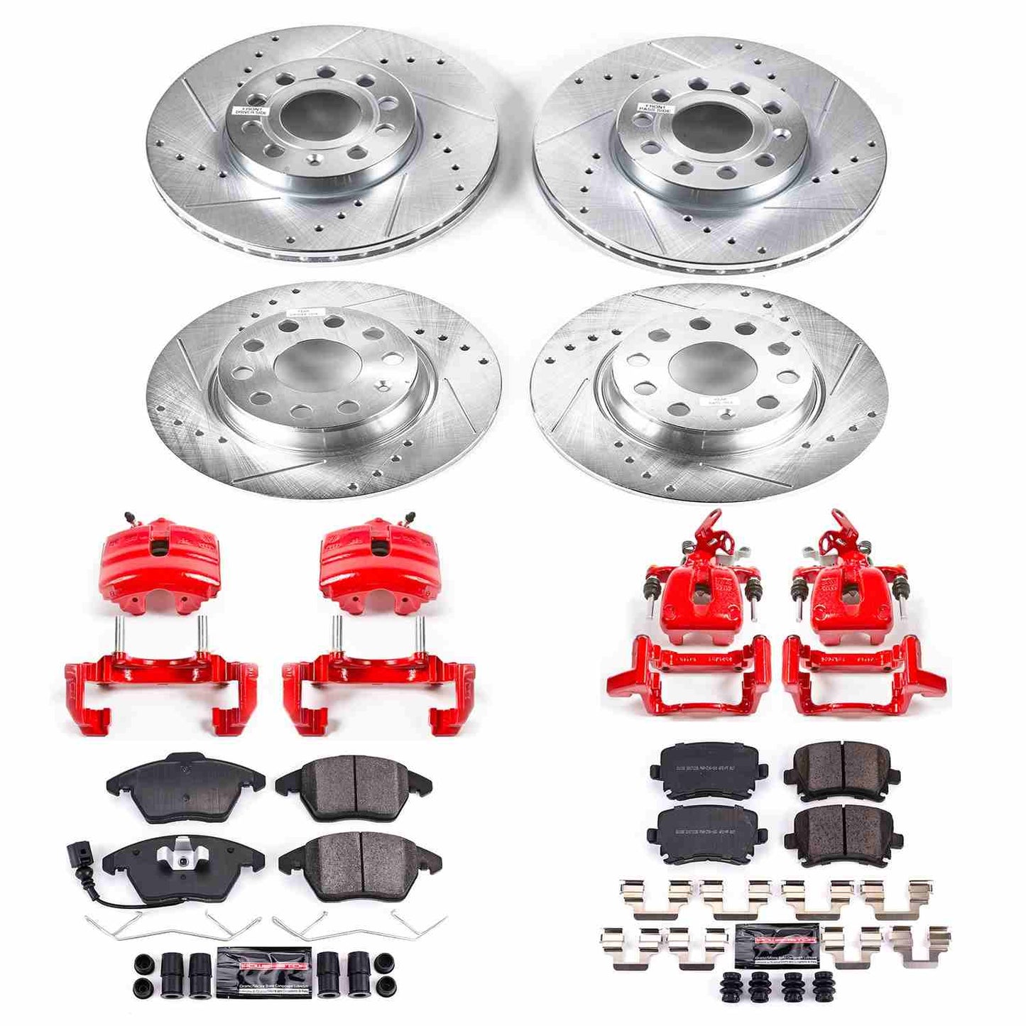 PowerStop Power Stop 2010 Volkswagen Golf Z23 Evolution Kit w/ Calipers - Front and Rear KC7837