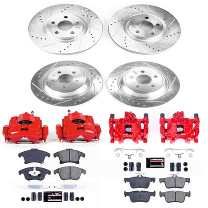 PowerStop Power Stop 17-19 Lincoln MKZ Z23 Evolution Kit w/ Calipers - Front and Rear KC7912