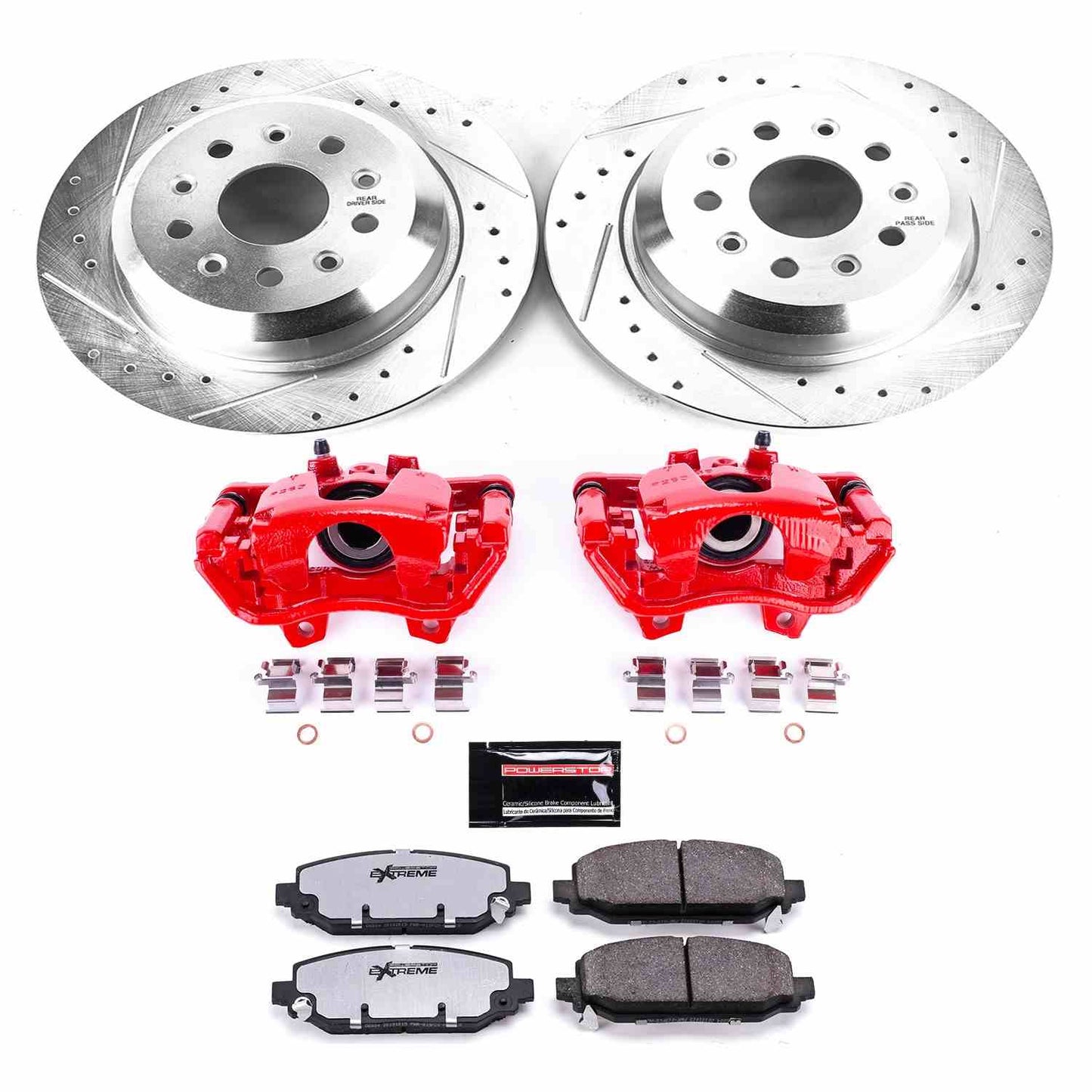 PowerStop Power Stop 18-19 Jeep Wrangler Rear Z36 Truck & Tow Brake Kit w/Calipers KC7942-36