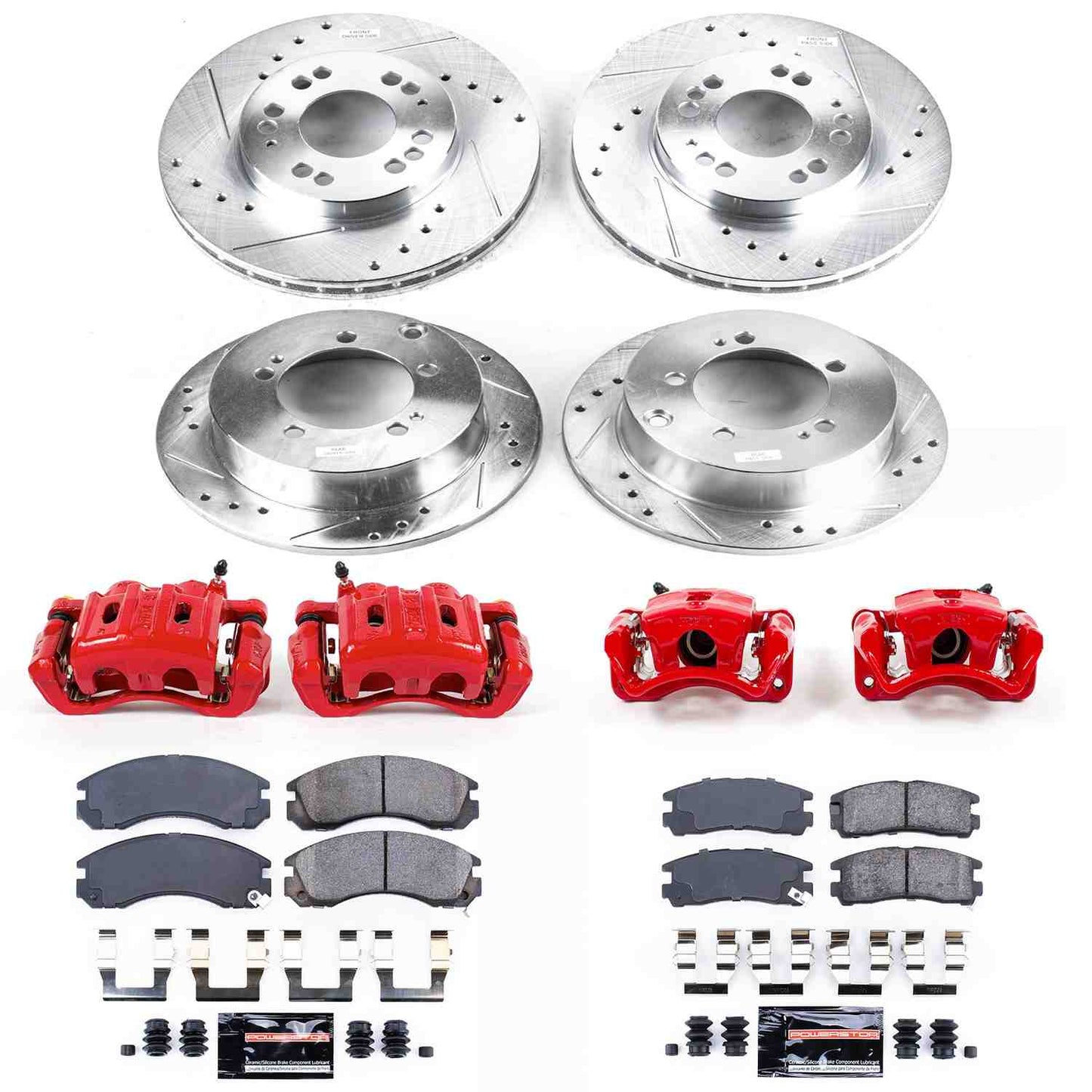 PowerStop Power Stop 95-97 Eagle Talon Z23 Evolution Kit w/ Calipers - Front and Rear KC802
