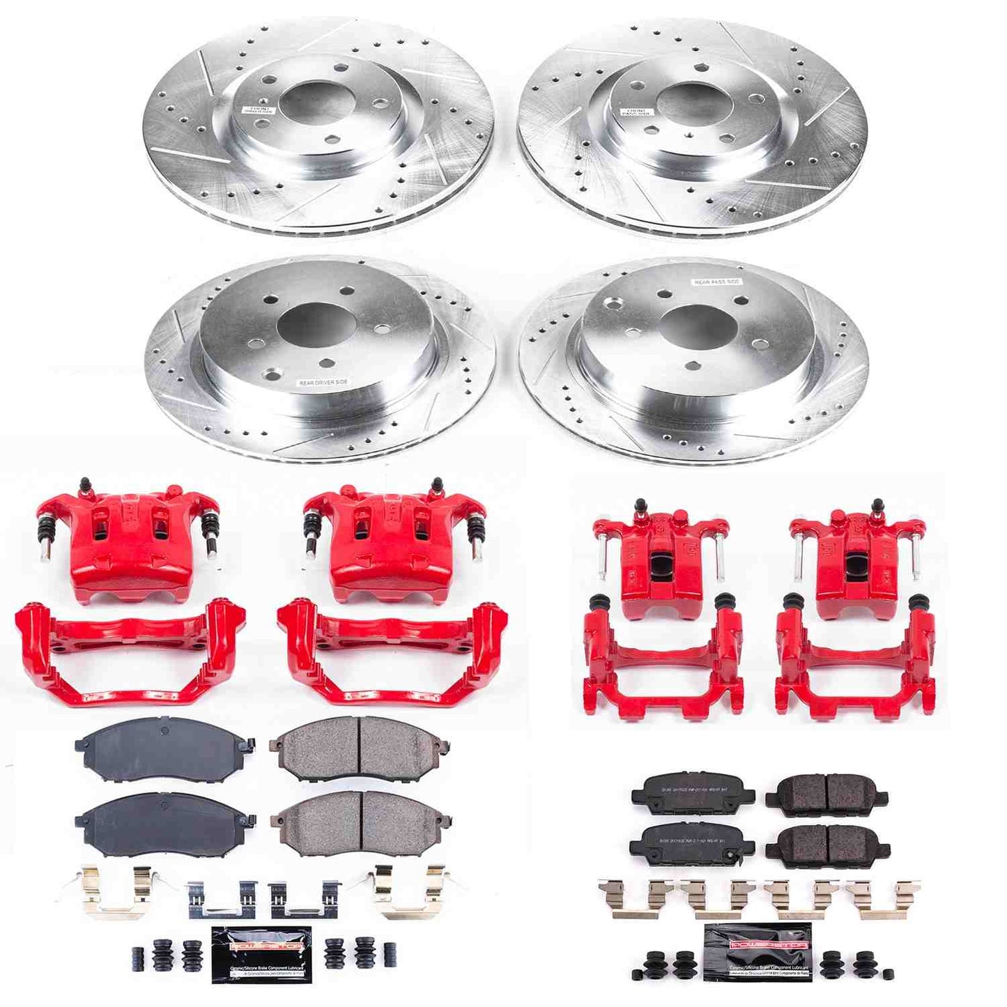 PowerStop Power Stop 18-19 Infiniti Q70 Z23 Evolution Kit w/ Calipers - Front and Rear KC8061