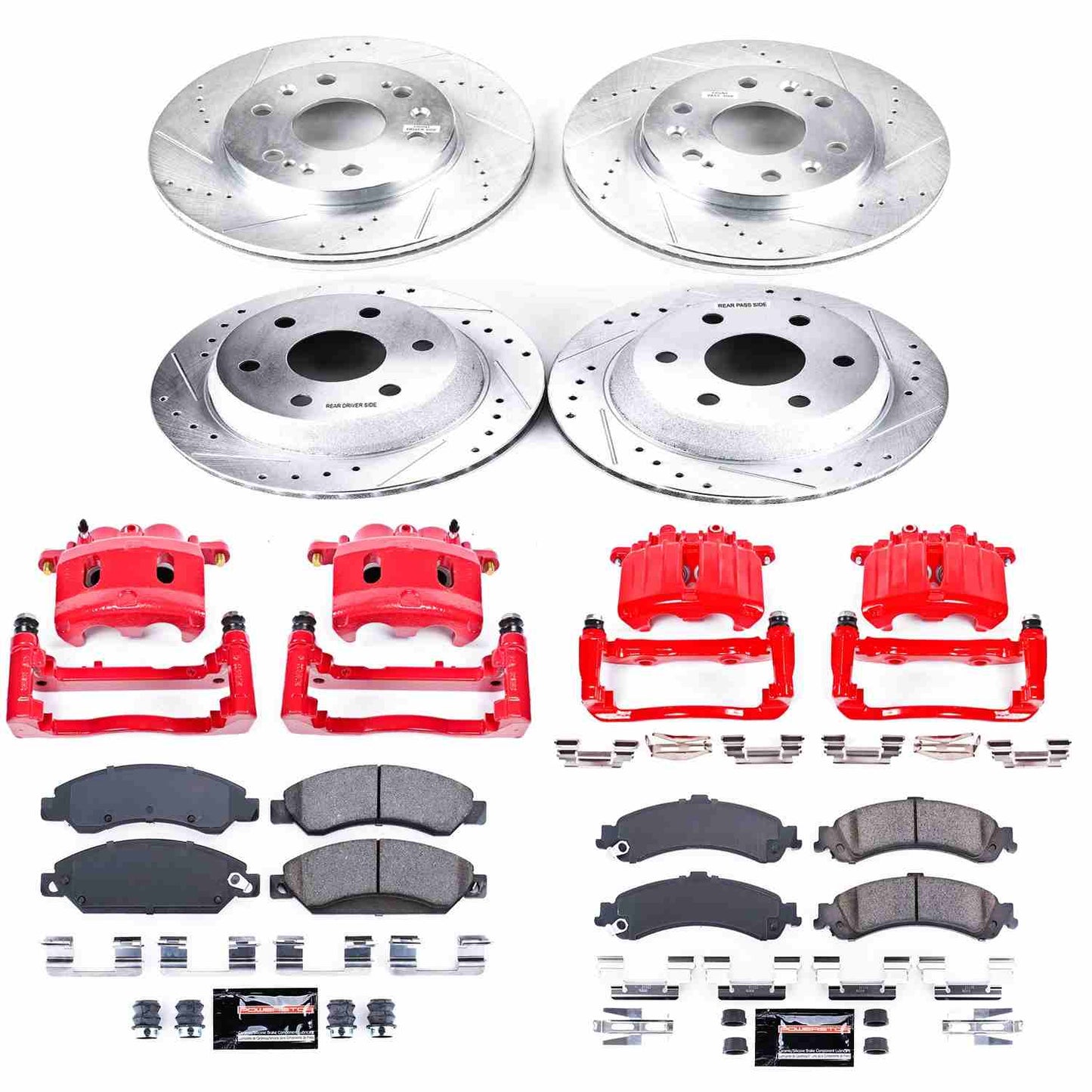 PowerStop Power Stop 05-06 GMC Sierra 1500 Z23 Evolution Kit w/ Calipers - Front and Rear KC8071