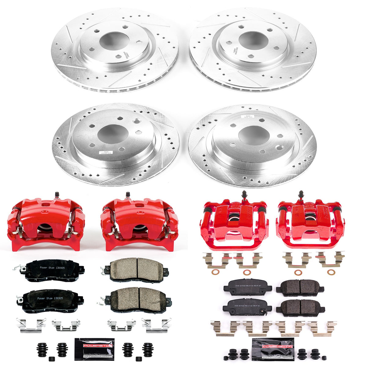 PowerStop Power Stop 14-17 Nissan Leaf Z23 Evolution Kit w/ Calipers - Front and Rear KC8288