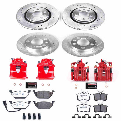 PowerStop Power Stop 1999 Volkswagen Beetle Z26 Street Kit w/ Calipers - Front and Rear KC840-26