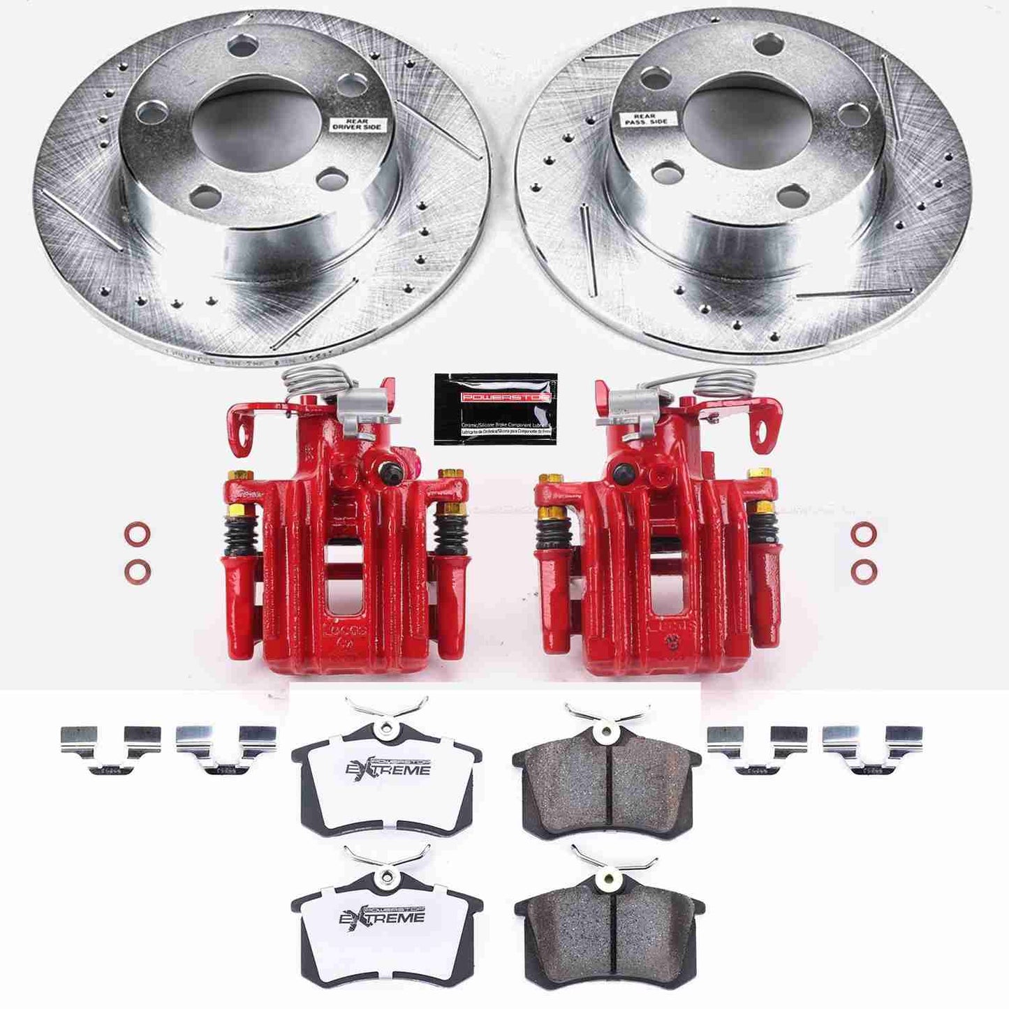 PowerStop Power Stop 98-01 Audi A6 Quattro Rear Z26 Street Warrior Brake Kit w/Calipers KC849-26