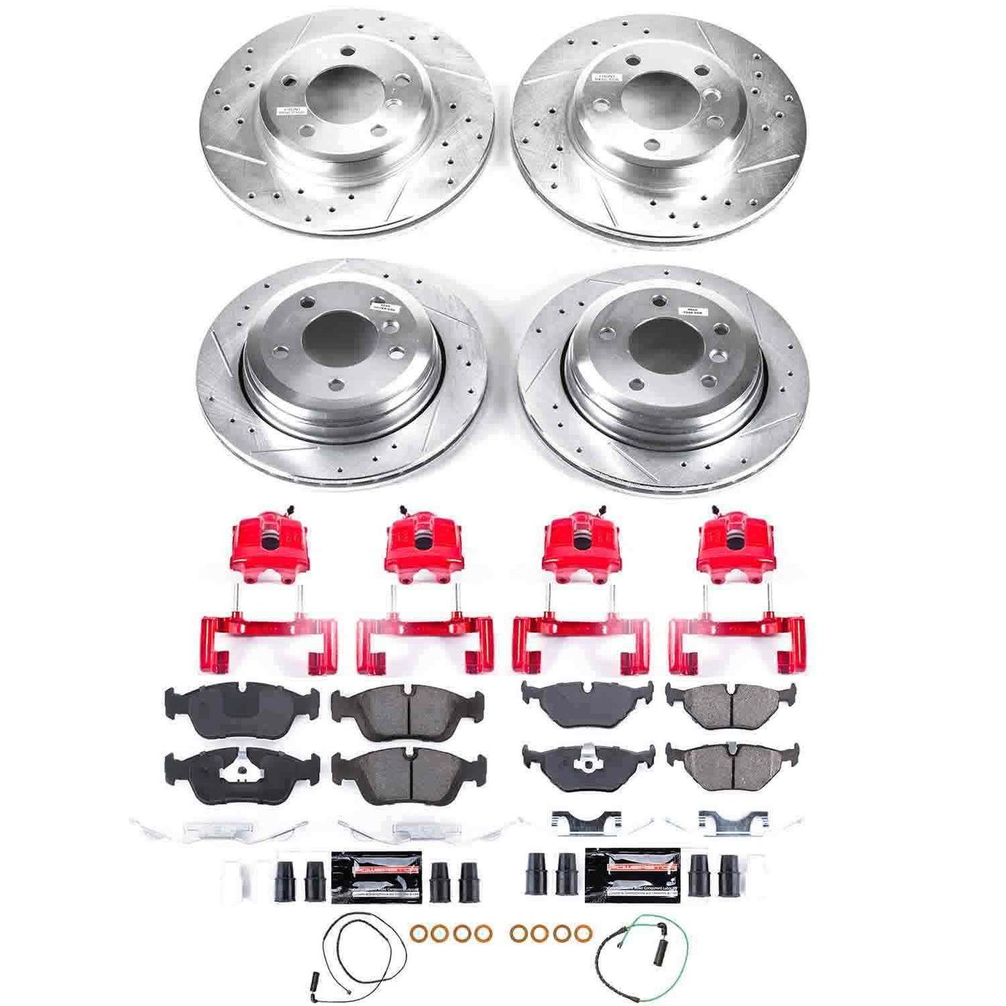 PowerStop Power Stop 01-05 BMW 325xi Z23 Evolution Kit w/ Calipers - Front and Rear KC874