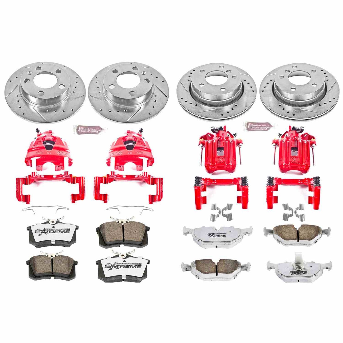 PowerStop Power Stop 01-05 Volkswagen Jetta Z26 Street Kit w/ Calipers - Front and Rear KC899-26