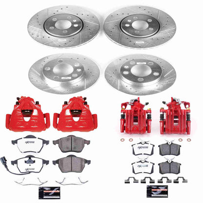 PowerStop Power Stop 1999 Volkswagen Beetle Z26 Street Kit w/ Calipers - Front and Rear KC899A-26